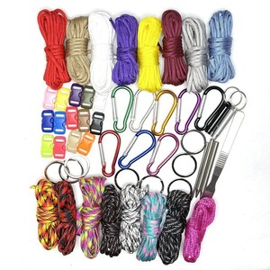Diy Paracord Kit 4mm 3m Nylon Survival Tools With Carabiners Buckles Whistles Tweezers Outdoor Gear Multi Color - Product Image 1