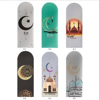 6 pièces musulman Ramadan argent cadeau enveloppe lune mosquée Eid Mubarak argent papier enveloppes