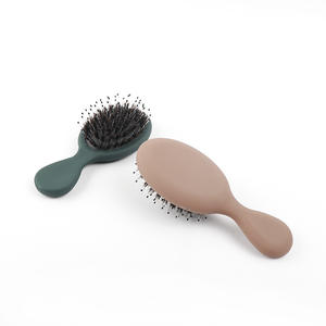 Brosse à cheveux pour bébé en nylon avec poignée ovale démêlant humide et bouclé, avec logo personnalisé, peigne à cheveux en poils de sanglier pour voyage - Product Image 6