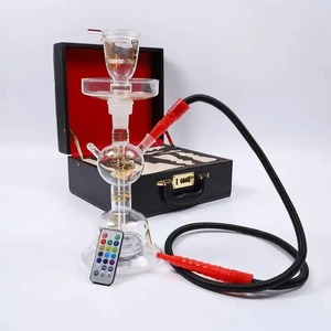 Moderna Cachimba Árabe Exquisita de Vidrio Borosilicato Soplado a <span class=keywords><strong>Mano</strong></span>, Juego de Cachimba Luminosa Narguile - Product Image 3