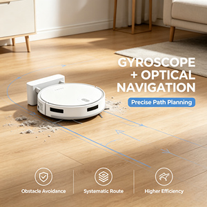 Robot Aspirador y Trapeador 2 en 1 Glomarket Tuya Smart con Navegación Óptica Giroscópica, Succión Potente de 2000 Pa y Tanque de Agua Inteligente con Wifi - Product Image 4