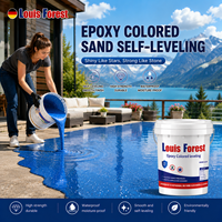 Peinture de revêtement de sol auto-nivelante, résistante à l'usure et imperméable, en époxy liquide transparent, imitation marbre, écologique, avec sable coloré