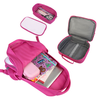 Ensemble de sacs à dos scolaires 3-en-1 tendance vierges avec impression par transfert thermique, logo personnalisé, trousse, sac à déjeuner et compartiment pour ordinateur portable