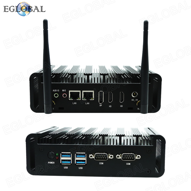 OEM Industrial Intel Pentium 6405U New Fanless Mini PC 12V HD DP Dual LAN WIFI Computer Hardware Software DDR4 Mini Pc