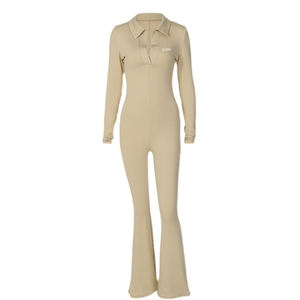 F230284 Tuta Intera Personalizzata Autunno Inverno 2026 con Cerniera, <span class=keywords><strong>Maniche</strong></span> <span class=keywords><strong>Lunghe</strong></span> e Gamba Larga per <span class=keywords><strong>Donna</strong></span> - Product Image 5