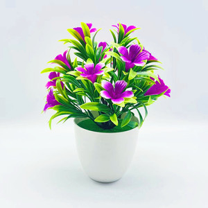 Planta Artificial de Lirio Qi Xing de 21 cm, Flores de Plástico, Planta Decorativa en Maceta para Interiores - Product Image 4
