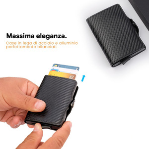 Porte-cartes en cuir Bronzi, 4 pouces, rétractable, antivol, pour usage quotidien - Product Image 4