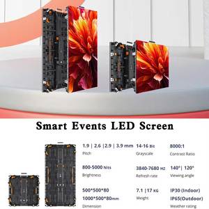 Système complet 4m <span class=keywords><strong>x</strong></span> 3m P2.6 P2.9 P3.91 P4.81 Écran LED 500mmx500mm Panneau LED Fond d'écran Pleine Couleur Intérieur Extérieur Écran LED - Product Image 2