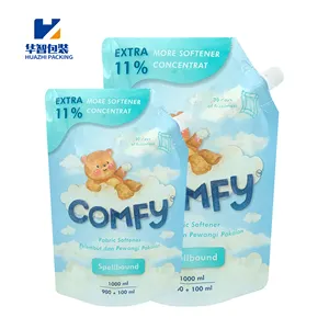 Customized 1L Ice Cream Sky Color Side Spout Pouch For Ice Cream & Laundry Detergent & Wash Powder Packaging Doypack Pouch