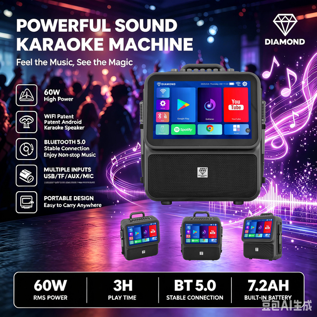 Factory OEM ODM 13.3 Inch Touch Screen Smart Karaoke Audio System Patent Portable Entertainment Speaker with Strap Wholesale