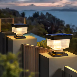 Lampada A Colonna Solare Quadrata In Alluminio E Vetro, IP65, Con Luce LED Calda/neutra/bianca, Perfetta Per Cancello, Vialetto, Patio E Giardino