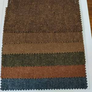 16% Wolle 78% Polyester 3% Elasthan 430g/<span class=keywords><strong>m</strong></span> 1cm Fischgrätmuster Flanell Ganzjahres-Leichtgewicht Anzugstoff aus Wolle - Product Image 4