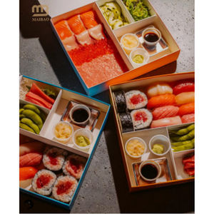 Emballages de luxe imprimés pour la restauration à emporter, contenants en papier pour la <span class=keywords><strong>livraison</strong></span> de repas, boîtes à sushi personnalisées de qualité alimentaire - Product Image 3