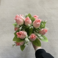 Bunga Tulip Buatan 10 Tangkai, Bunga Sutra Warna Cerah untuk Vas Elegan, Hiasan Meja Ruang Tamu