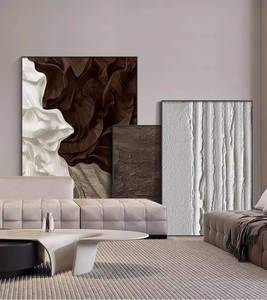 Đơn giản Trừu Tượng nghệ thuật sofa nền wabi-sabi phong cách phòng khách trang trí lối vào cao cấp treo thủ công khung màu xám đậm - Product Image 3