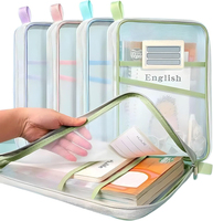 Nouvelle conception, impression de logo personnalisée, pochettes de classement en nylon transparent A4 double couche, pour documents, livres, devoirs, classification et rangement