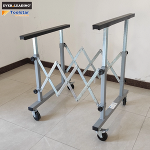Paire de supports de pare-chocs métalliques robustes réglables avec roues, chariot à levier articulé, caoutchouc antidérapant pour atelier de carrosserie automobile - Product Image 2