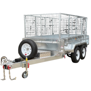GOTRAILER Nouvelle remorque à plateau galvanisée robuste 8x5 avec freins, essieu <span class=keywords><strong>tandem</strong></span>, 3200 kg ATM, pour l'agriculture, le transport de marchandises, l'aménagement paysager, le remorquage et l'industrie - Product Image 1