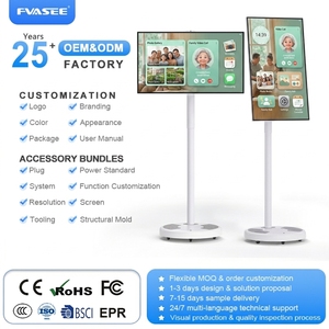 Nuevo Televisor LED IPTV Android 12 de 2025, Televisor Inteligente HD Portátil de 21.5 Pulgadas, Tablet Móvil Blanca con Pantalla Móvil FVASEE 32 4k Portátil T - Product Image 1