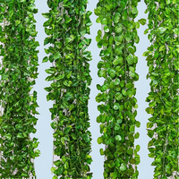 Plante suspendue artificielle en soie de 210 cm, 72 feuilles, motif feuille de vigne de raisin, pour décoration intérieure, cour, plafond, escalier, fausses vignes