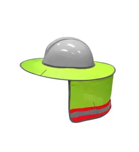 Chapéu de segurança de alta visibilidade respirável, capacete de segurança de construção de malha de aba completa chapéu de proteção solar abajur