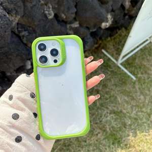 Coque pour iPhone 16 Pro Max, couleur bonbon simple, rainure transparente, protection intégrale antichoc - Product Image 6