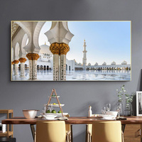 Peinture Murale sur Toile Mosquée de La Mecque Islamique pour Décoration d'Intérieur Salon Vente Directe Usine