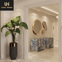 Table de console de miroir de cadre en laiton doré de haute qualité 3 pcs et ensemble de miroir miroir mural de luxe