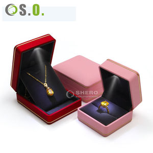 High End Exquisite Multi Color Jewelry Gift Box with Gold Trim and <b>LED</b> Light Custom Color Size for Wholesale and Retail Display - Product Image 2