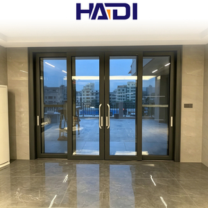 <span class=keywords><strong>Porte</strong></span> coulissante moderne en aluminium à double vitrage trempé sur mesure, très vendue, pour entrée extérieure d'appartement et salons - Product Image 1