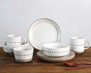 Vente d'usine : Service de vaisselle en céramique de style classique Europe/Amérique du Nord, motif dessiné à la main, compatible four et lave-vaisselle, portable, pour hôtels - Product Image 6