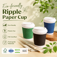 Gobelet en papier ondulé moderne, polyvalent, durable, de qualité alimentaire, sans BPA, non toxique et résistant à la chaleur, idéal pour les cafés, les torréfacteurs et les plats à emporter.