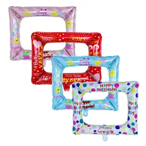 Wholesale Selamat Ulang Tahun Bingkai Foto Foil Balon untuk Pesta Ulang Tahun Anak Inflatable Bola Dekorasi Bayi Shower
