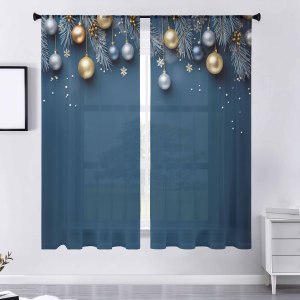 Rèm cửa Giáng Sinh JA chất liệu vải bền chắc, trang trí nhà cửa cao cấp, hỗ trợ đặt may theo yêu cầu, cản sáng hiện đại, dùng được quanh năm, họa tiết ông già Noel - Product Image 5