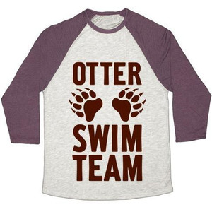 Otter Swim Team Unisex Tri-Blend <b>Baseball</b> <b>Tee</b> - Product Image 1