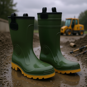 Botas de Seguridad TTAKE Verdes de PVC con Suela de Goma para Protección Laboral - Product Image 3