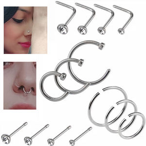 En gros 925 En Argent Sterling Plaqué Or Anneaux de Nez Goujons <span class=keywords><strong>Piercing</strong></span> Bijoux Anneau de Nez Cerceau Vis Pour Femmes Hommes - Product Image 4