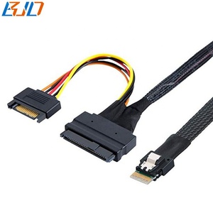 Mini SAS 0,5 4i 38Pin a U.2 Cable de datos de conector de SFF-8639 M 1M con alimentación SATA de 15 pines para <span class=keywords><strong>U2</strong></span> NVME SSD - Product Image 2