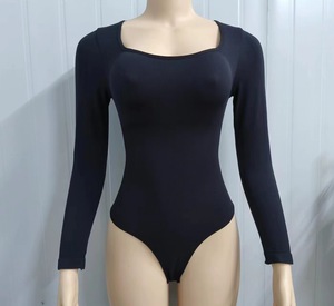 Vêtement sculptant sans couture à manches longues et col rond pour femme, vêtement sculptant grande taille pour femme, lingerie pour femme - Product Image 3