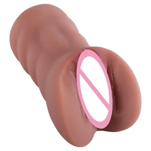 Venta al por mayor apretado 3D Vagina Anal bolsillo coño muñeca sexual realista 2 en 1 masturbadores masculinos muñeca bolsillo coño muñeca sexual para hombres