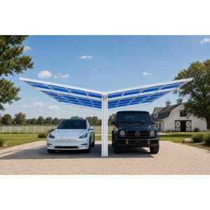 Abri de voiture en aluminium pour plusieurs véhicules, capacité de stationnement ajustable, colonnes de support à hauteur réglable pour abri de voiture de jardin - Product Image 3