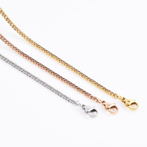 Hot Selling Stainless Steel Chopin Chain <b>Necklace</b> Jewelry Gold Plated Wheat Chains - Product Image 1