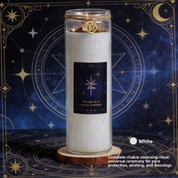 Bougie parfumée aux sept chakras, faite à la main, en cire végétale, forme de croissant de lune, décor de fleurs séchées, vœu spirituel, rituel magique, maison