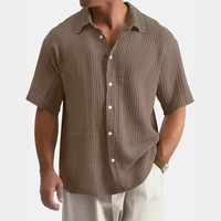 Chemise à manches courtes en pur coton, décontractée et ample, pour homme, nouvelle collection été, style européen et américain, vente en gros transfrontalière.