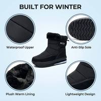 Vente en gros de nouvelles bottes de neige hautes et imperméables pour hommes et femmes hiver épaissir thermique extérieur noir chaussures d'hiver décontractées pour hommes
