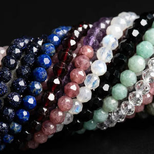Collier ras du cou délicat fait main en pierres précieuses facettées, agate, quartz et turquoise, 2 mm, 38 cm, pour la fabrication de bijoux, vente en gros - Product Image 5