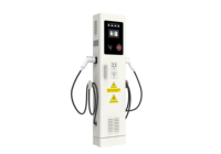 Station de recharge pour véhicules électriques AC 44 kW à montage au sol, double prise Type 2, solution de recharge commerciale avec OCPP