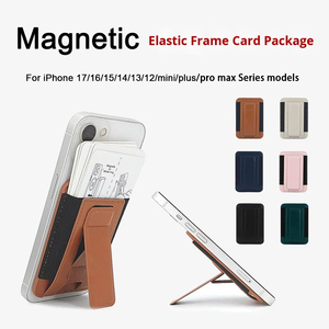 Portacarte Magnetico con Supporto Elastico, Custodia Multicard Portatile, Supporto per <span class=keywords><strong>Telefono</strong></span>, Portafoglio in Pelle per <span class=keywords><strong>Telefono</strong></span>, Porta Carte di Credito - Product Image 1