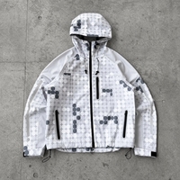 Veste coupe-vent de haute qualité pour hommes, impression numérique intégrale, design personnalisé, fermeture éclair, imperméable, veste coupe-vent pour hommes