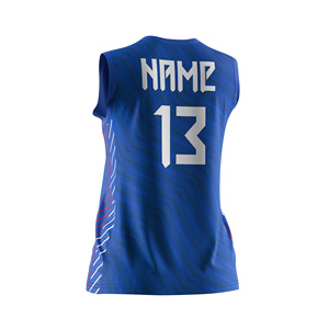 Camiseta Deportiva Azul de Secado Rápido Oem Odm, Top sin Mangas para Voleibol, Ropa de Voleibol Personalizada por Sublimación para Mujer - Product Image 6